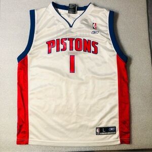 Vtg Reebok NBA Home Detroit Pistons Chauncey Billups #1 Jersey Youth Large